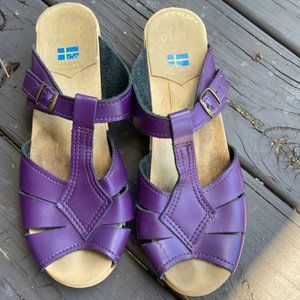 Sven "diamond strap "clog sandals purple leather EU 41 US 10
